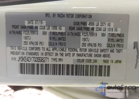 2016 Mazda Cx-5 Grand Touring from USA, damaged, VIN JM3KE4DY7G0698271